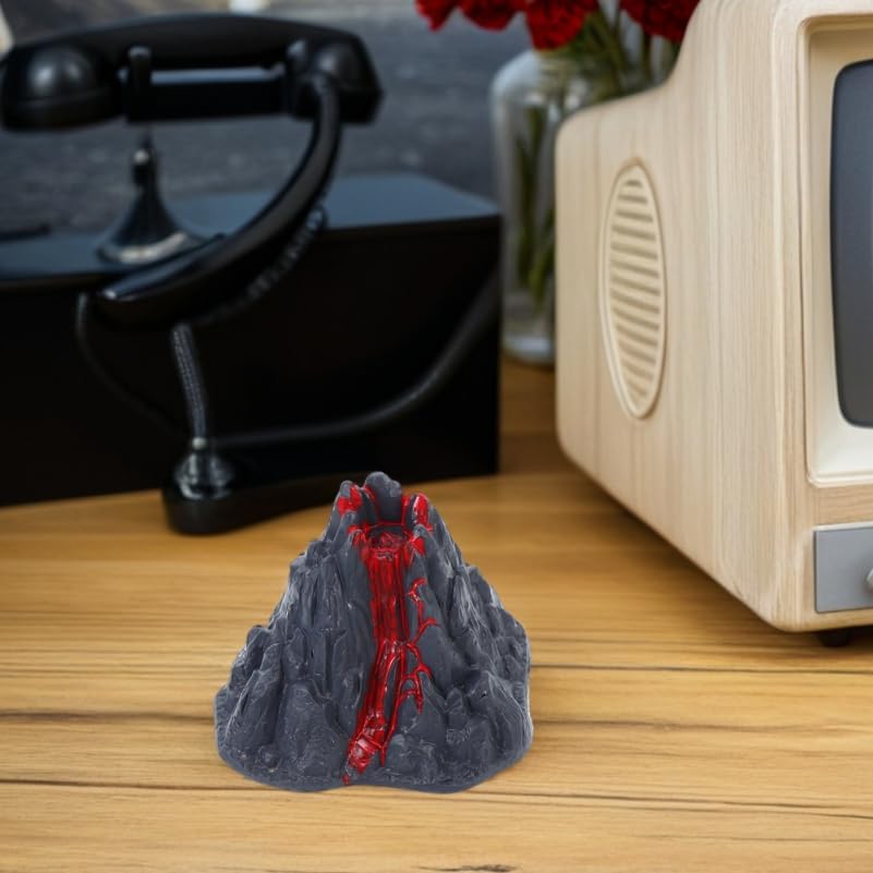 MERRYHAPY Realistic Mini Volcano Model with Erupting Lava Effect for Kids Science Experiments Classroom Demonstrations and Desktop Volcano Decoration 3.14X2.75X2.36In