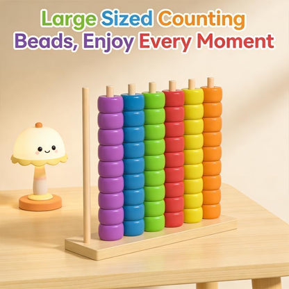 Color Stack Game, 9.8x11x3.1 Inches, Color Matching Game & Stacking Game with 60 ABS Rings & Wooden Rack, 2-Player Color Stack Challenge Game for Family Game Night (1pcs)