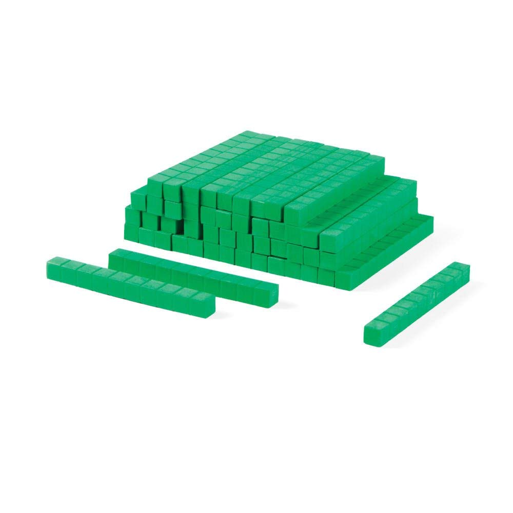 hand2mind Blue Plastic Base Ten Blocks Rods Set, Place Value Blocks, Counting Cubes, Base 10 Math Manipulatives, Teacher Supplies for Math Classroom, Montessori Math Materials (Set of 50)
