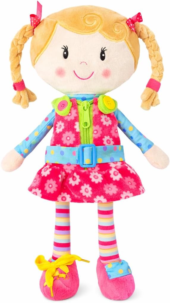 Snuggle Stuffs Sugar Snap Plush Learn to Dress Doll for Toddlers - 15" - Gifts for 2 Year Old Girls