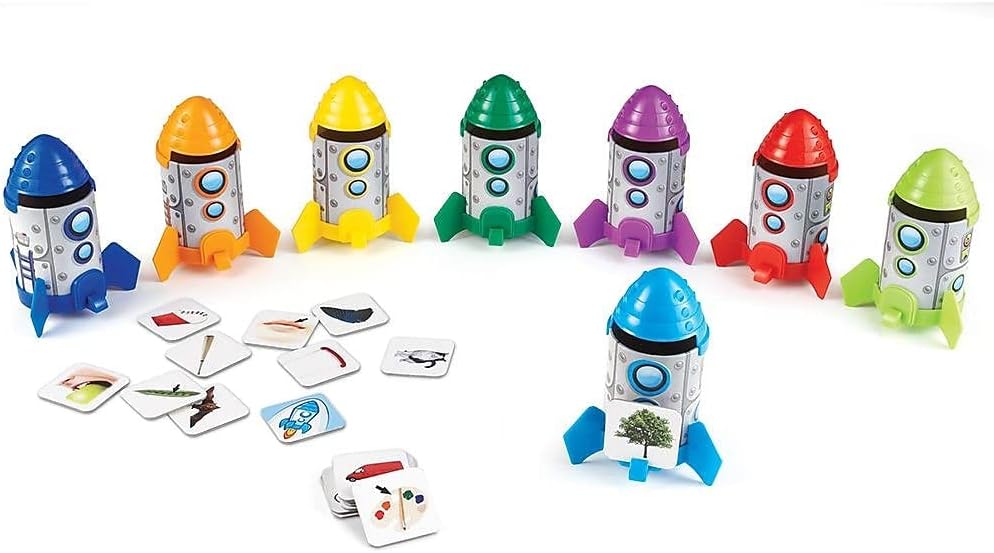 Learning Resources Rhyme and Sort Rockets, Build Language Skills, Rhyming Games for Kids, Ages 4+