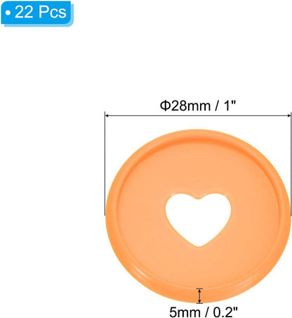 PATIKIL 35mm 1-1/2" Orange Plastic Round Book Binding Discs, 22 Pcs Discbound Expansion Discs Plating Round Binder Rings for DIY Notebook Planner