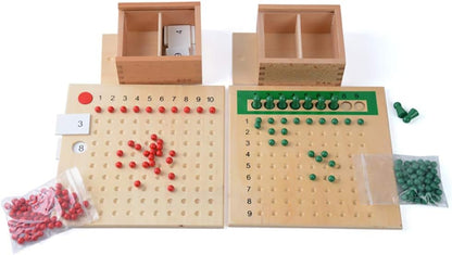 Kghios Montessori Multiplication and Division Board Montessori Math Toys Material for Toddlers Kids,Multiplication & Division Board