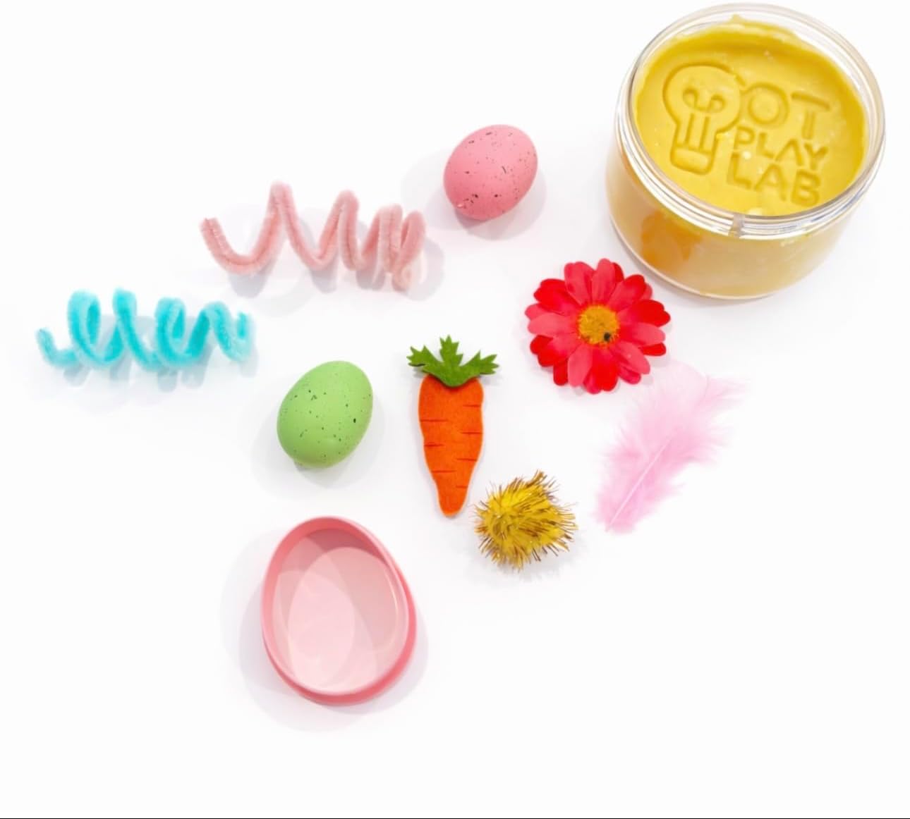 OT Play Lab: Grab'N'Go Sensory Play Dough Jar | Screen-Free Toddler Activity Kit | Fine Motor | All-Natural (Easter Breeze)