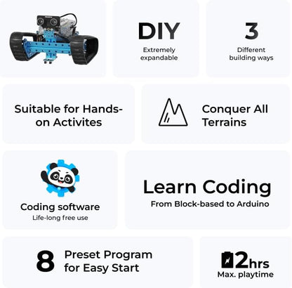 Makeblock mBot Ranger 3 in 1 Robotics for Kids Age 8-12, Coding Robot for Arduino Scratch Learning with Coding Box, 16 Coding Projects STEM Science Kit, Robot Toys Gift for Kids Ages 10+