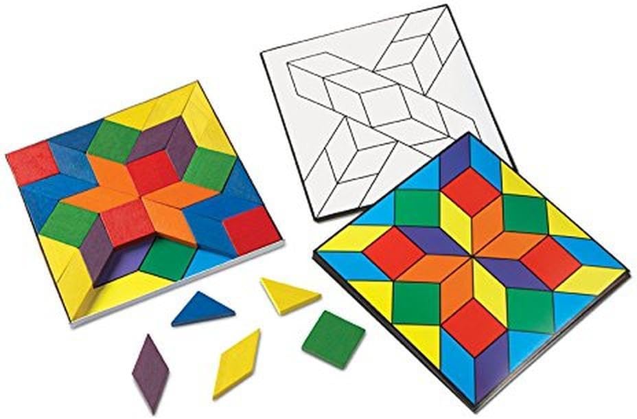 Learning Resources Parquetry Blocks & 20 Pattern Cards, 53 Piece Set, Ages 4+