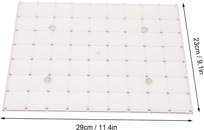 Pssopp Plastic Double Sided Geometry Board, Educational Development 80 Pins Design Multifunctional Rubber Band Peg Board for Kids Students Classroom