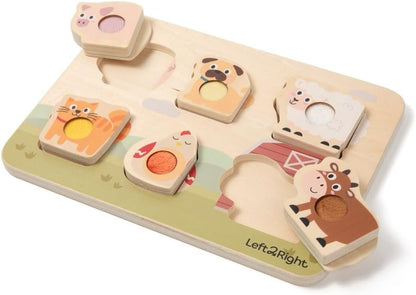 LEFT2RIGHT Wooden Puzzle for Toddlers 1-3 | Montessori Puzzle for 2 Year Old | Best Educational Puzzle for Motor Skills & Sensory Learning | Wooden Peg Puzzles for Toddlers 1-3 Transportation Edition