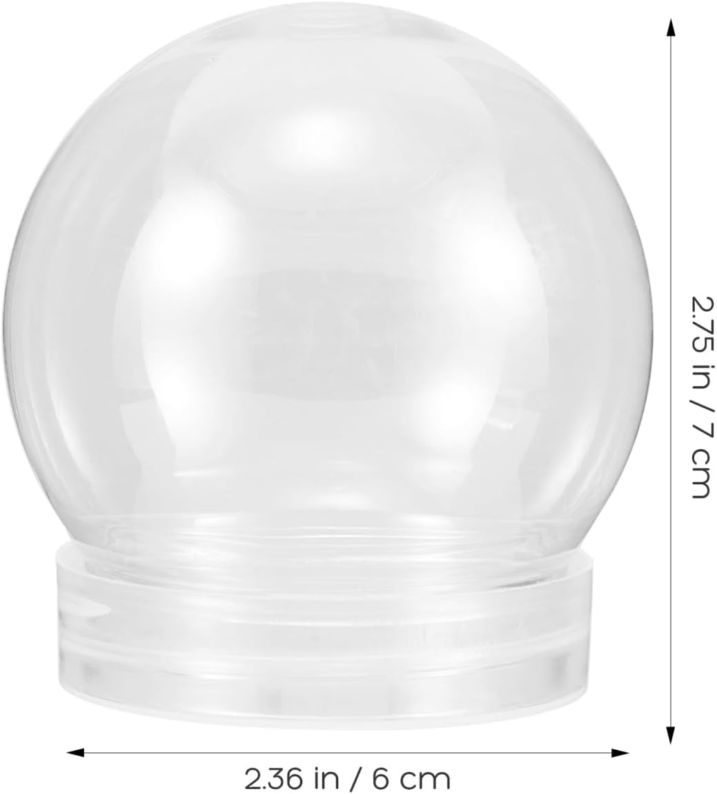 BESTOYARD 30 Pcs DIY Clear Plastic Water Globes, Shatterproof Snow Globes Jars for Summer Camp Crafts, Kids Pool Party Favors & Sensory Bottles, 2.75 Inch