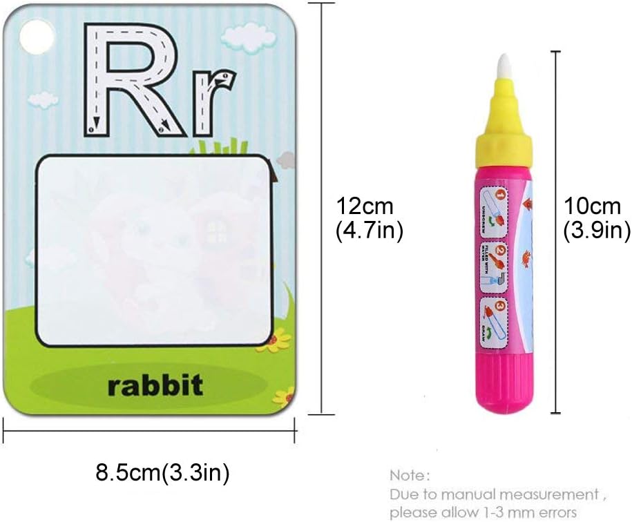 Coolplay A-Z 26 Alphabet Water Cards, Children Drawing Card for Kids Educational Toys for Travel