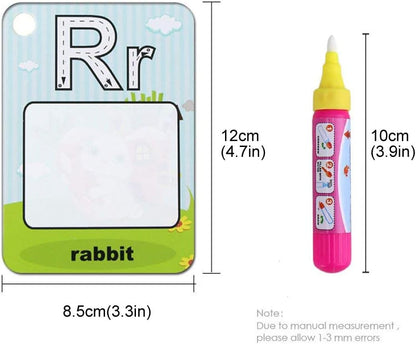 Coolplay A-Z 26 Alphabet Water Cards, Children Drawing Card for Kids Educational Toys for Travel