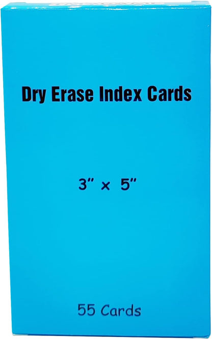 IMAGAME Dry Erase Index Cards, 3” x 5”, 55pcs Laminated Cards, Both Sides Blank, Reusable Dry Erase Note Cards for School, Office, Home, to Do Lists, Multipurpose Index Card Sheets