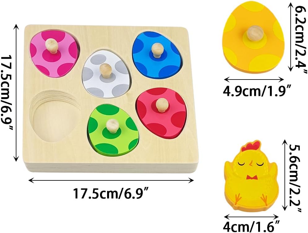 Easter Wooden Pegged Puzzles Montessori Toys for Toddlers Kids Boys Girls Easter Basket Stuffers Toys Gifts