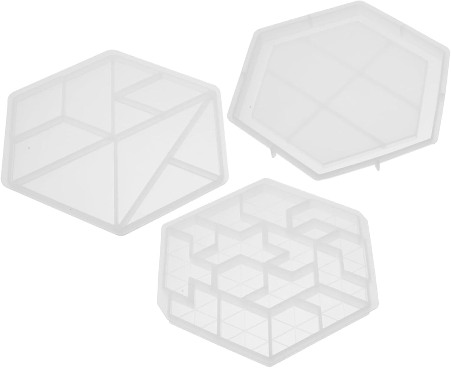 DECHOUS 3pcs Tangram Mold Silicone Molds for Resin Puzzles Geometric Shape Silicone Tray Kids Puzzle Crystal Tray DIY Art Creative Tangram Mould Jigsaw