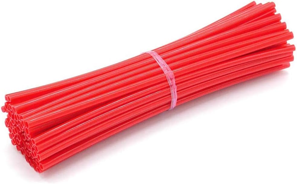 Super Pop Bicycle Spoke Skins Wraps Compatible with Schoolmate Bike Fans- Colorful Bike Wheel Decoration-72 Pcs(Red)