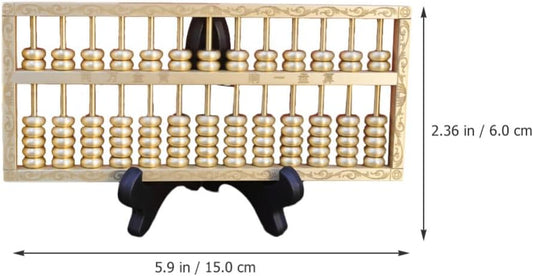 Brass Chinese Abacus Ornament 6.02In Vintage Feng Shui Sculpture for Home Office Decor Unique Business Opening and Housewarming Gift