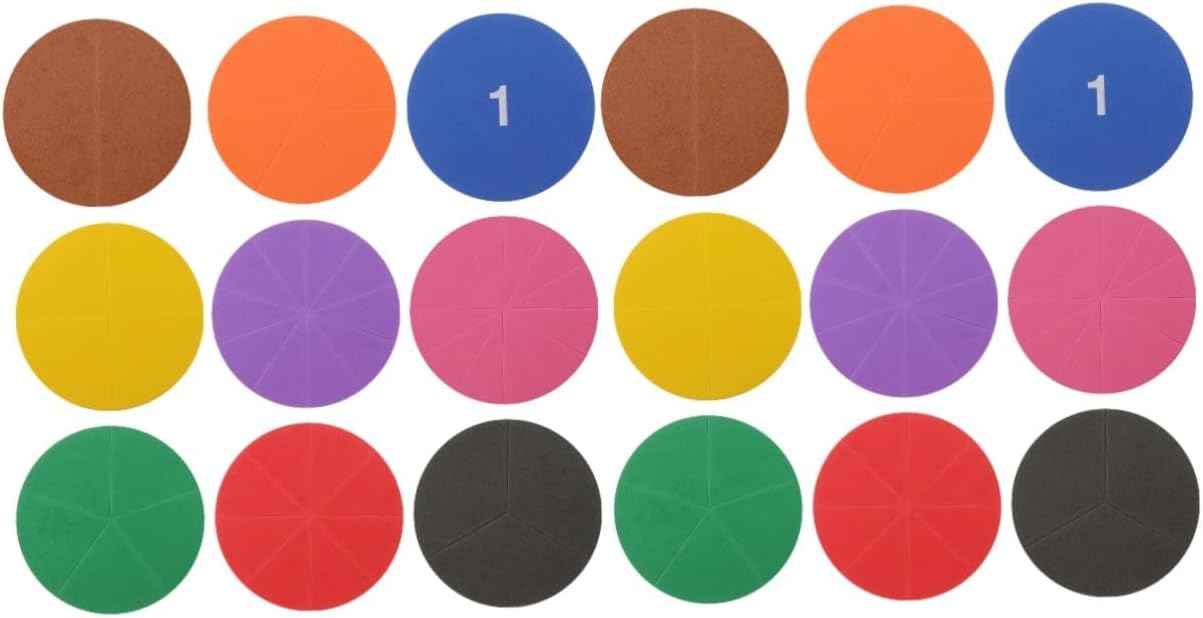 DOITOOL 2sets Eva Fraction Circles Educational Demonstrator Math Fraction Learning Tray for Boys and Girls Compact Teaching Tool for Addition and Subtraction