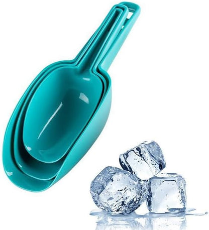 Set of 4 Plastic Ice Scoops, Kitchen Multipurpose Food Scoops for Canisters, Freezer, Flour, Dry Foods, Coffee Beans, Pop Corn, Pet Food (Mix 4 (Set of 4), 150ml, BPA-Free, Dishwasher Safe)