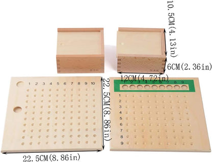 Kghios Montessori Multiplication and Division Board Montessori Math Toys Material for Toddlers Kids,Multiplication & Division Board