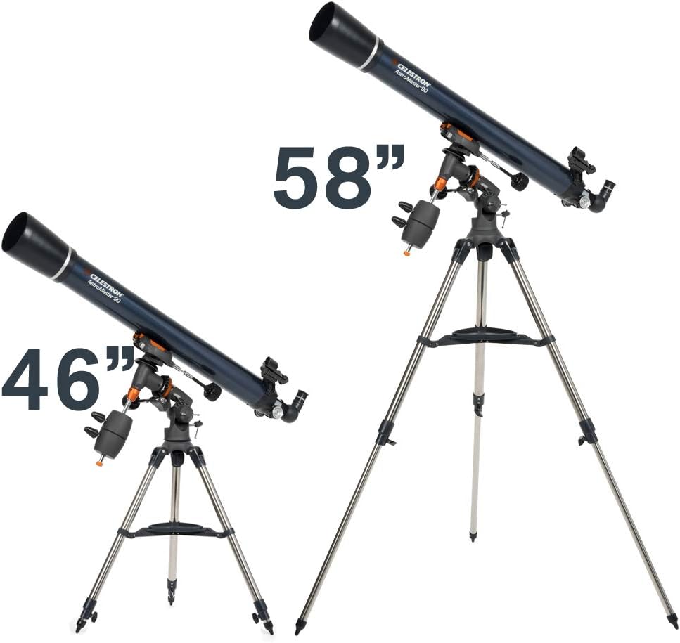 Celestron – AstroMaster 70AZ Telescope – Refractor Telescope – Fully-Coated Glass Optics – Adjustable-Height Tripod – Bonus Astronomy Software Package