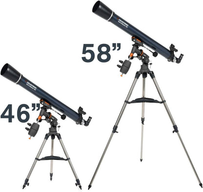 Celestron – AstroMaster 70AZ Telescope – Refractor Telescope – Fully-Coated Glass Optics – Adjustable-Height Tripod – Bonus Astronomy Software Package