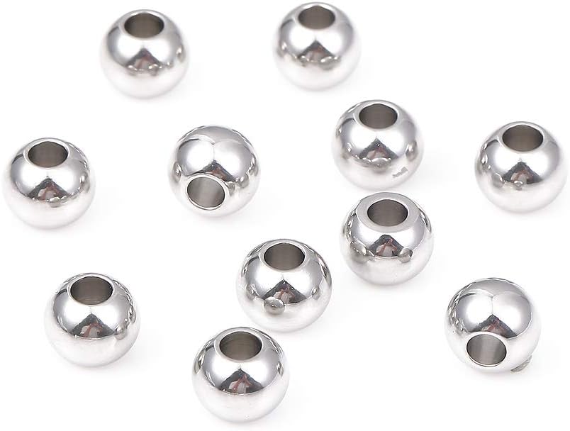 BEADIA Stainless Steel Spacer Beads 3x2.5mm Round Loose Charm Caps Beads for DIY Jewelry Making 100pcs with 1mm Hole