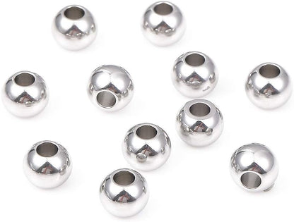 BEADIA Stainless Steel Spacer Beads 3x2.5mm Round Loose Charm Caps Beads for DIY Jewelry Making 100pcs with 1mm Hole
