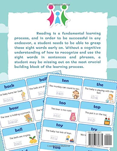 300+ Colorful Sight Words Flash Cards 123 Easy Step! Teach Your Child To Read English Swedish: Dolch words list all reading levels (Pre-K, ... and cartoons pictures book for kids ages 4-8.