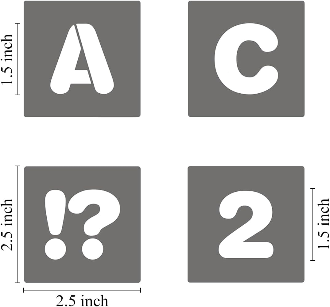4 Inch Alphabet Letter Stencils - 40 Pack Letter Number Stencil Templates with Signs for Painting on Wood, Reusable Calligraphy Letters Stencils for Chalkboard Fabric Wood Signs