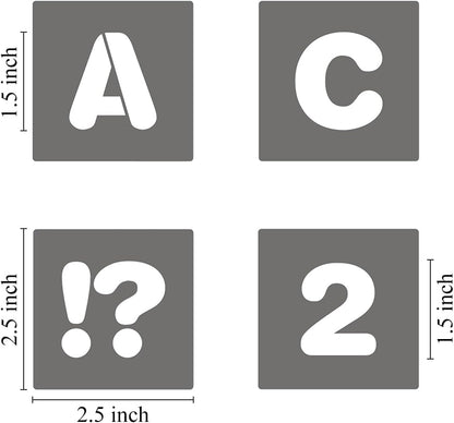 4 Inch Alphabet Letter Stencils - 40 Pack Letter Number Stencil Templates with Signs for Painting on Wood, Reusable Calligraphy Letters Stencils for Chalkboard Fabric Wood Signs