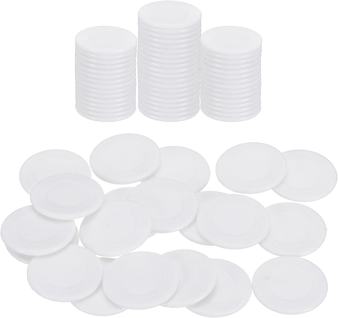 uxcell 64Pcs Plastic Poker Chips, 0.9 Inch Mini Bingo Chips Learning Counters Counting Counters Disks Markers Opaque Game Tokens for Game Play Math Counting, Red, Pattern