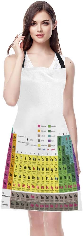 WONDERTIFY Science Education Sketch Apron,Laboratory Chemistry Book Equation Loupe Beaker Flask Glass Bib Apron with Adjustable Neck for Men Women,Suitable for Kitchen Cooking Chef Grill Bistro Apron