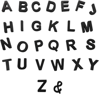 Firlar 124Pcs Magnetic Letters, Uppercase Alphabet ABC Magnets for Fridge Refrigerator, Foam Alphabet Letters Refrigerator Magnets Educational Tools for Spelling and Learning, Black