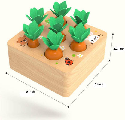 Ancaixin Montessori Toys for Babies 6-12 Months, Wooden Toys for 1 Year Old Boys and Girls, Educational Carrot Harvest Toy for Toddlers, Shape Sorting Matching Puzzle, Developmental Birthday Gifts