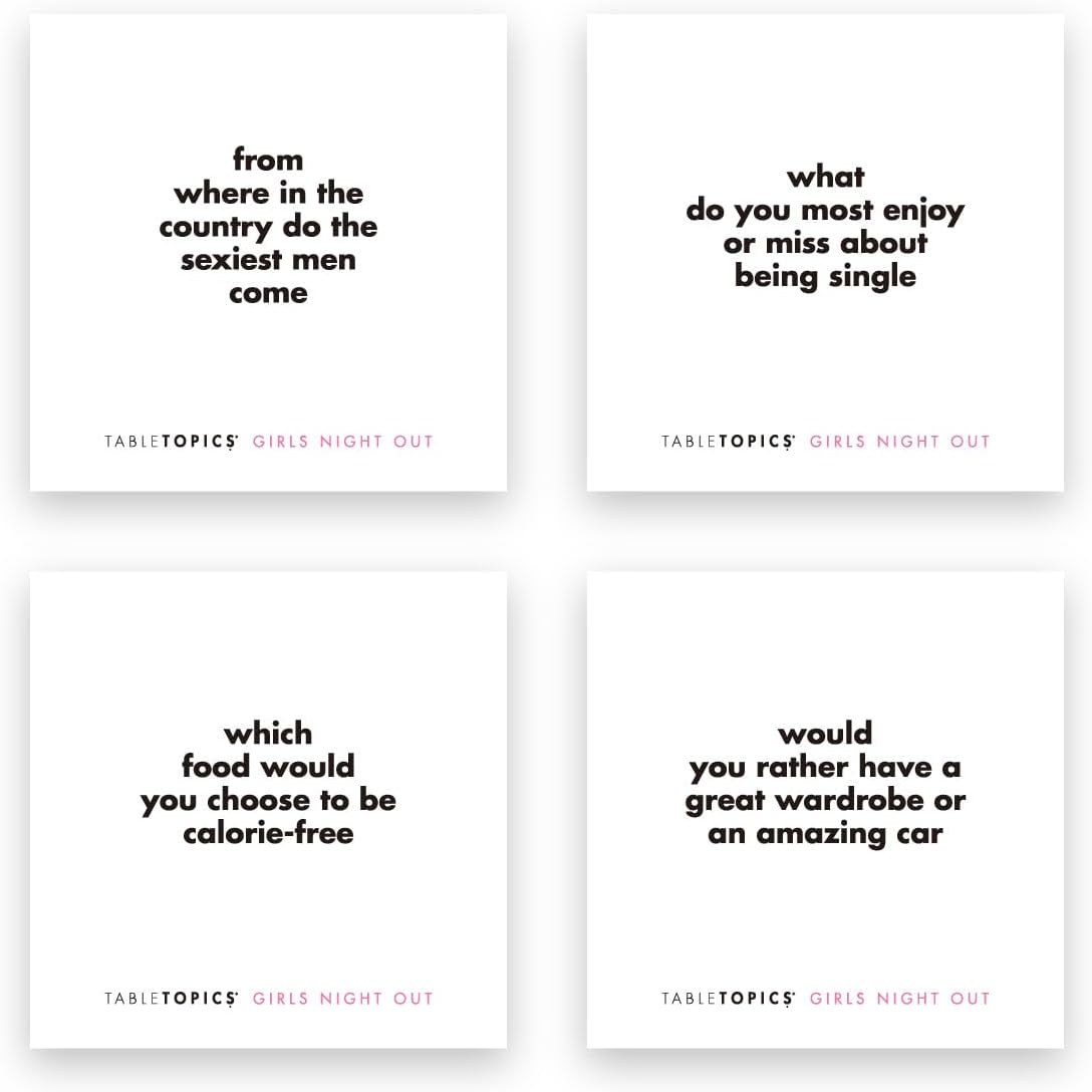 TableTopics Girls Night Out Question Card Game - 135 Spicy Conversation Starter Cards, Girls Night Game for Adult Friends, Bachelorette Parties