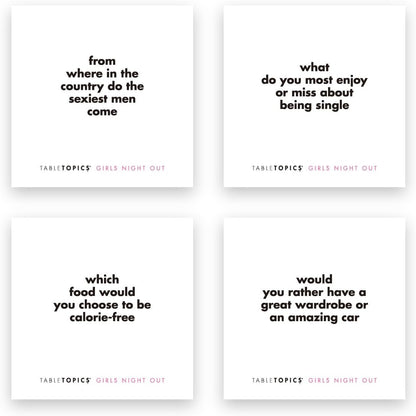 TableTopics Girls Night Out Question Card Game - 135 Spicy Conversation Starter Cards, Girls Night Game for Adult Friends, Bachelorette Parties