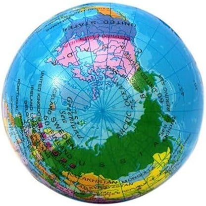 2.48'' Mini Squeezable Globe Stress Balls,Tension Reliver Balls,Party Favor,Soft PU Globe Ball,Earth Pattern,Party Toys