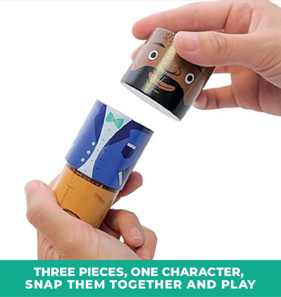 16-Piece Multiracial Magnetic Friends Play Set, Wooden Diversity Building Blocks for Kids, Multicultural Dolls for Creative Play & SEL Development – Ages 1+