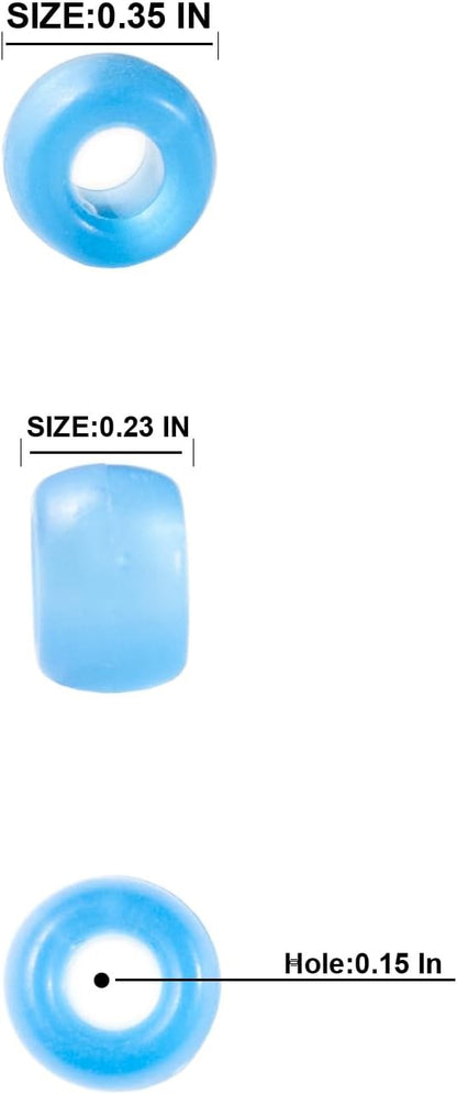 Gxueshan 1000 Pcs Acrylic Black Pony Beads 6x9mm Large Hole Pen Hair Kandi Beads Bulk for Friendship Bracelet Necklace Jewelry Making Earring Braiding Kit