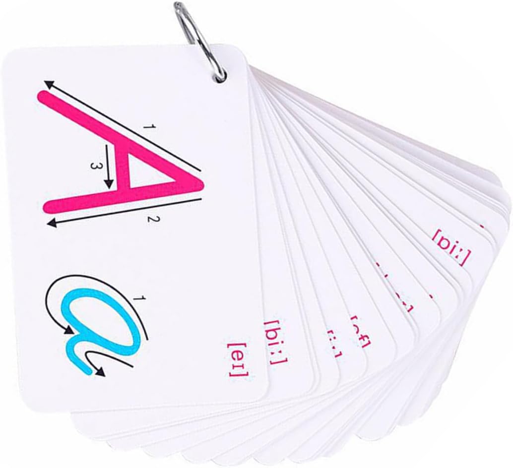 Vaguelly 2 Sets Colorful Double-Sided English Letter Cards Educational Spelling Flashcards for Boys and Classroom Learning Portable Vocabulary Building