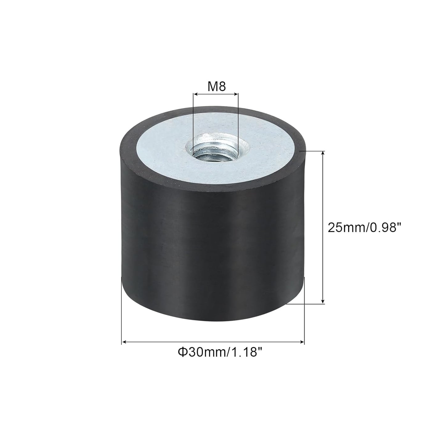 uxcell 4Pcs 20 x 10mm M6 Female Thread Rubber Mounts, Vibration Isolator, Replaces Anti Vibration Pads Flat Silent Block Base Block