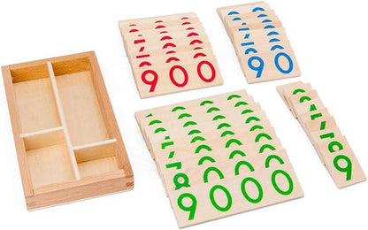 Wooden 1-9000 Number Card Pre- Teaching Aids Motor Skill Activity Gift