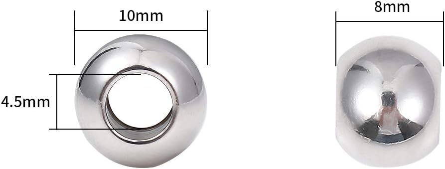 BEADIA Stainless Steel Spacer Beads 3x2.5mm Round Loose Charm Caps Beads for DIY Jewelry Making 100pcs with 1mm Hole