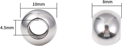 BEADIA Stainless Steel Spacer Beads 3x2.5mm Round Loose Charm Caps Beads for DIY Jewelry Making 100pcs with 1mm Hole