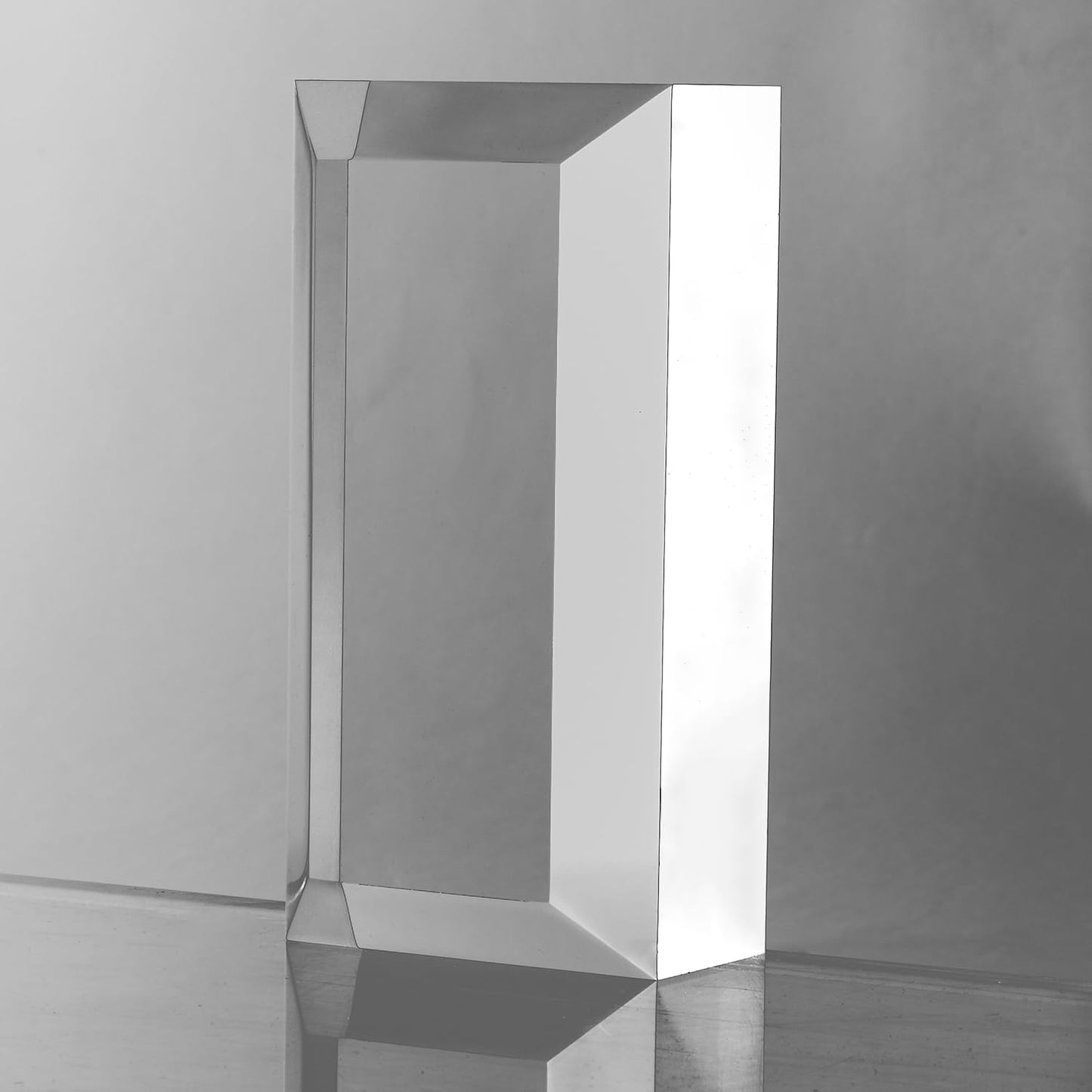 CiaoHER 2in Thickness Beveled Solid Acrylic Display Block Clear Polished Pedestal Stand Riser Solid Base (10x10)