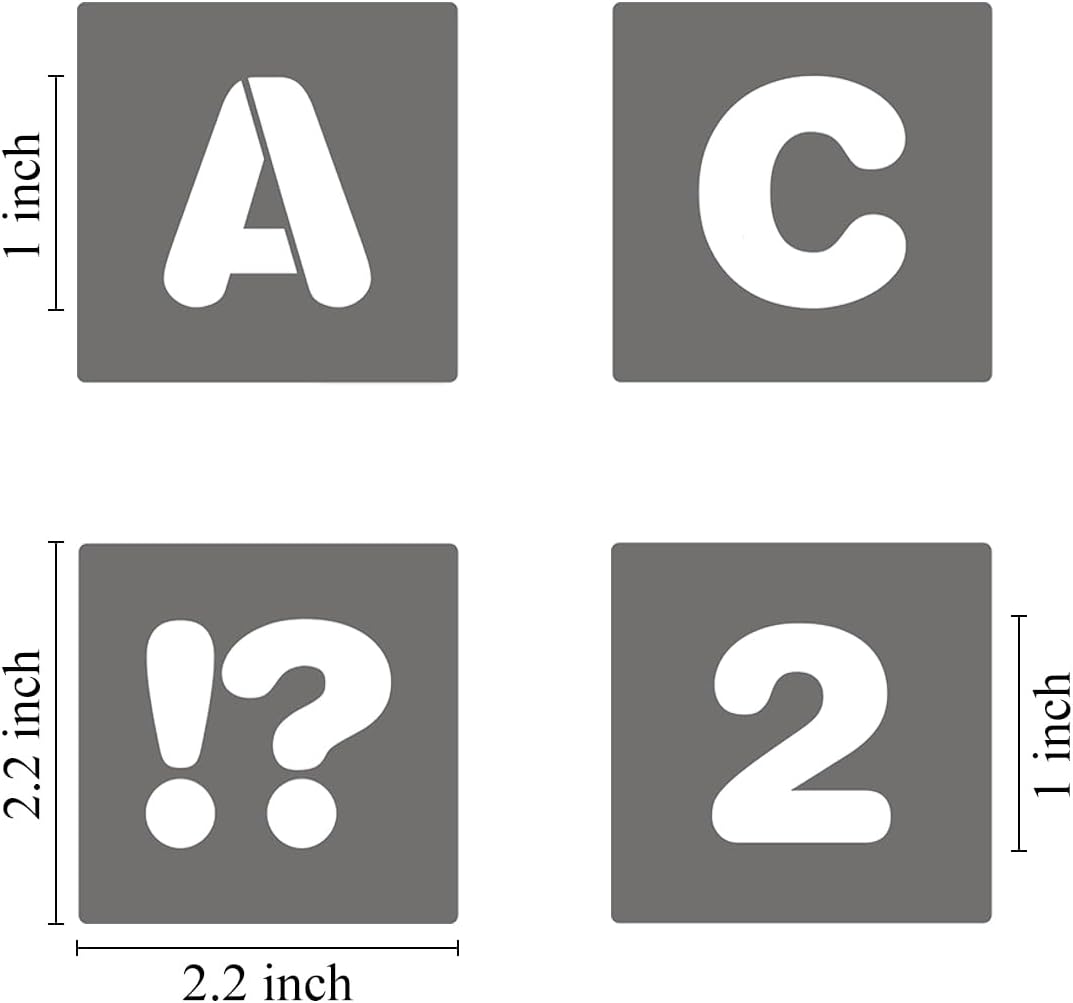 4 Inch Alphabet Letter Stencils - 40 Pack Letter Number Stencil Templates with Signs for Painting on Wood, Reusable Calligraphy Letters Stencils for Chalkboard Fabric Wood Signs