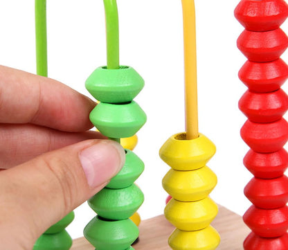 Montessori 3-Row Wooden Abacus for Kids, Math Manipulative Counter for 1St Grade