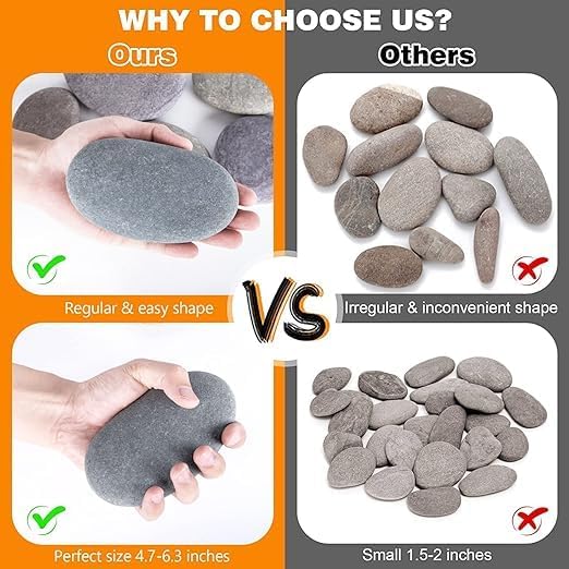 River Rocks for Painting 45 Pcs Large 2-3 Inch Flat Smooth Painting Stones Craft Rock to Paint for Kids Crafts Painting Bulk