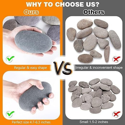 River Rocks for Painting 45 Pcs Large 2-3 Inch Flat Smooth Painting Stones Craft Rock to Paint for Kids Crafts Painting Bulk