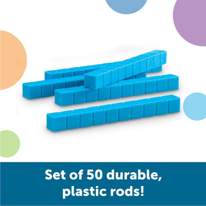 Learning Resources Base Ten Blocks Smart Pack - 121 Pieces, Ages 6+, Grades 1+, Math First Grade Games, School Supplies